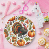 Thanksgiving Dinner kalkoenpatroon Papieren Bordje (Feest)