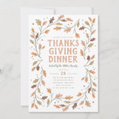 Thanksgiving Dinner Leaf Border Whimsical Kaart (Voorkant)