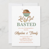 Thanksgiving Dinner Let's get Basted Turkey Bowl Kaart (Voorkant)