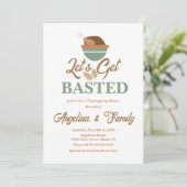 Thanksgiving Dinner Let's get Basted Turkey Bowl Kaart (Staand voorkant)