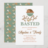 Thanksgiving Dinner Let's get Basted Turkey Bowl Kaart (Voorkant / Achterkant)