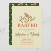 Thanksgiving Dinner Let's get Basted Turkey Kaart (Voorkant / Achterkant)