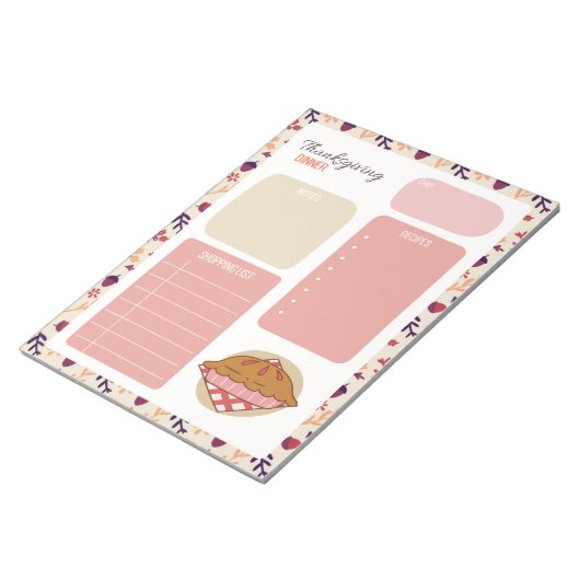 Thanksgiving Dinner Maaltijd Plan Notitieblok (Schuin)