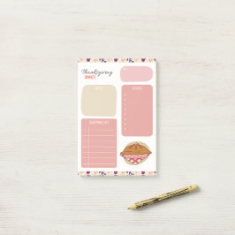 Thanksgiving Dinner Maaltijd Plan Post-it® Notes