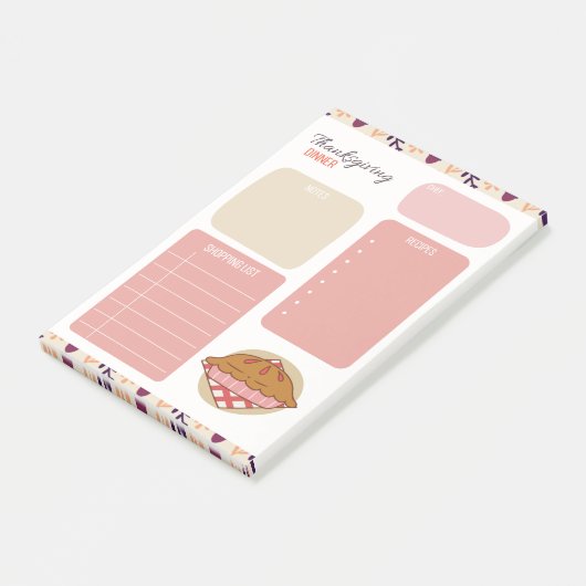 Thanksgiving Dinner Maaltijd Plan Post-it® Notes (Schuin)