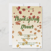 Thanksgiving Dinner Maple Leaves Kaart (Voorkant)