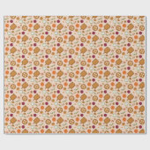 Thanksgiving Dinner Meal Pattern Pink Cadeaupapier (Vlak)
