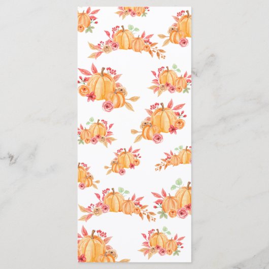 Thanksgiving Dinner Menu Bloemenpompoen (Achterkant)