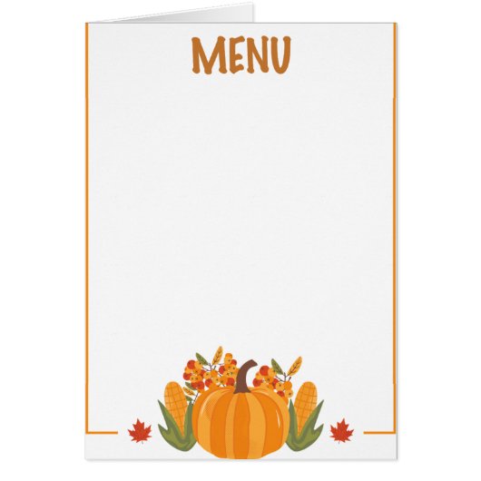 Thanksgiving dinner menu style 10.retro fall (Voorkant)