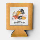 Thanksgiving Dinner Modern Floral Pumpkins Blikjeskoeler (Voorkant)