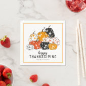 Thanksgiving Dinner Modern Floral Pumpkins Servet (Insitu)