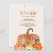 Thanksgiving Dinner Oranje Pumpkins Gold Green Kaart (Voorkant)