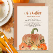 Thanksgiving Dinner Oranje Pumpkins Gold Green