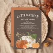 Thanksgiving Dinner Oranje White Pumpkins Brown Kaart