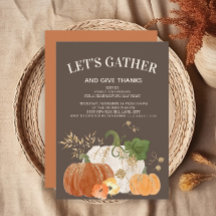 Thanksgiving Dinner Oranje White Pumpkins Brown