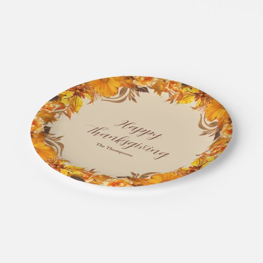Thanksgiving Dinner Paper Borden Papieren Bordje (Gekanteld)