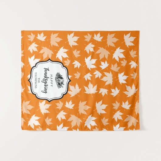 Thanksgiving Dinner Party Buffet Tafelloper Wandkleed (Voorkant (horizontaal))