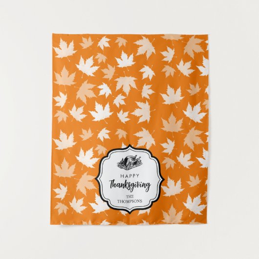 Thanksgiving Dinner Party Buffet Tafelloper Wandkleed (Voorkant)