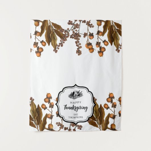 Thanksgiving Dinner Party Buffet Tafelloper Wandkleed (Voorkant)