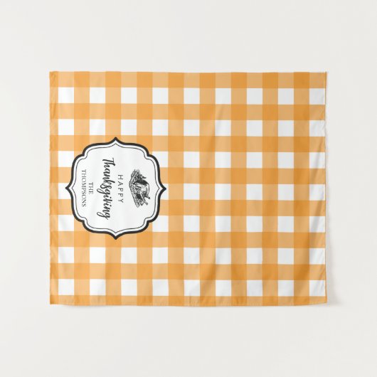 Thanksgiving Dinner Party Buffet Tafelloper Wandkleed (Voorkant (horizontaal))