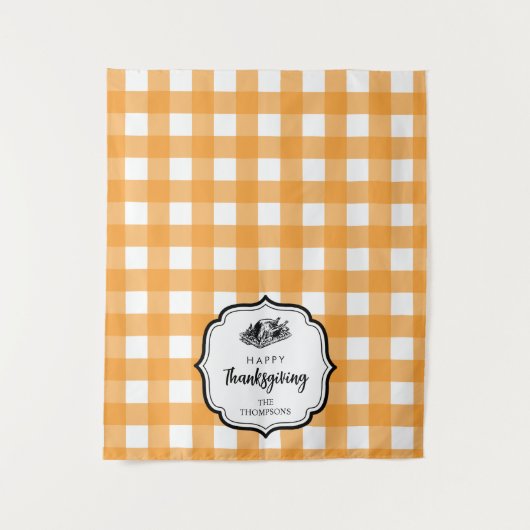 Thanksgiving Dinner Party Buffet Tafelloper Wandkleed (Voorkant)