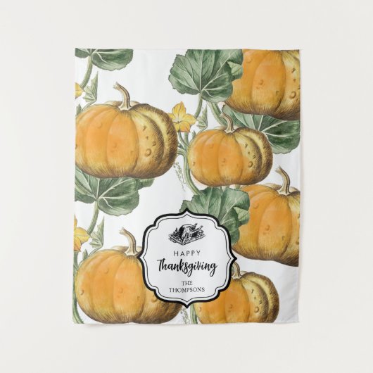 Thanksgiving Dinner Party Buffet Tafelloper Wandkleed (Voorkant)