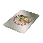 Thanksgiving Dinner Party Colorful Floral Turkey Badmat (Gekanteld)