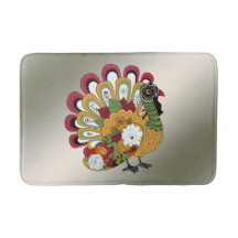 Thanksgiving Dinner Party Colorful Floral Turkey