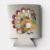 Thanksgiving Dinner Party Colorful Floral Turkey Blikjeskoeler (Achterkant)