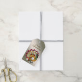 Thanksgiving Dinner Party Colorful Floral Turkey Cadeaulabel (Met Touw)