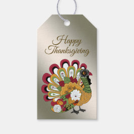 Thanksgiving Dinner Party Colorful Floral Turkey Cadeaulabel