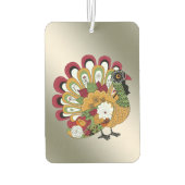 Thanksgiving Dinner Party Colorful Floral Turkey Luchtverfrisser (Achterkant)