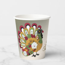 Thanksgiving Dinner Party Colorful Floral Turkey