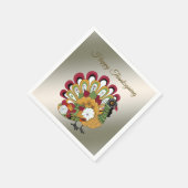 Thanksgiving Dinner Party Colorful Floral Turkey Servet (Hoek)