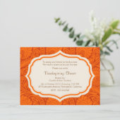 Thanksgiving Dinner Party Damask Uitnodiging (Staand voorkant)