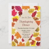 Thanksgiving Dinner Party Fall Colors Bladeren Kaart (Voorkant)