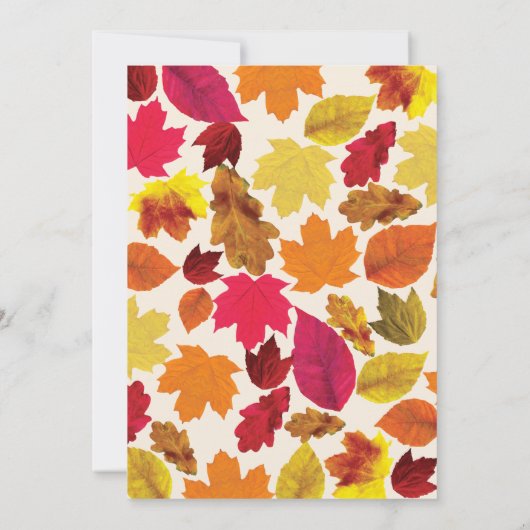 Thanksgiving Dinner Party Fall Colors Bladeren Kaart (Achterkant)