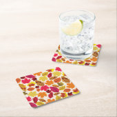 Thanksgiving Dinner Party Fall Colors Bladeren Kartonnen Onderzetters (Insitu)