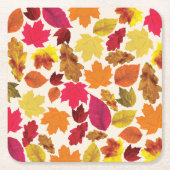 Thanksgiving Dinner Party Fall Colors Bladeren Kartonnen Onderzetters (Voorkant)