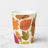 Thanksgiving Dinner Party Fall Colors Bladeren Papieren Bekers (Achterkant)