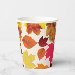 Thanksgiving Dinner Party Fall Colors Bladeren Papieren Bekers