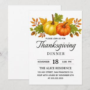 Thanksgiving Dinner Party   Feestelijke Herfst vak Kaart
