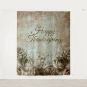 Thanksgiving Dinner Party Floral Rustic  Wandkleed (Voorkant)