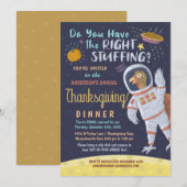Thanksgiving Dinner Party Funny Astronaut Turkije Kaart (Voorkant / Achterkant)