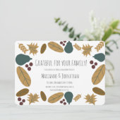 Thanksgiving Dinner Party Greenery Pear Wreater Kaart (Staand voorkant)