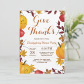 Thanksgiving Dinner Party Herfst Herfst Uitnodigin Kaart (Staand voorkant)