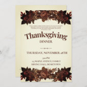 Thanksgiving Dinner Party - Je bent uitgenodigd Kaart (Voorkant / Achterkant)