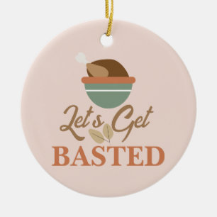 Thanksgiving Dinner Party Laten we de kalkoen brui Keramisch Ornament
