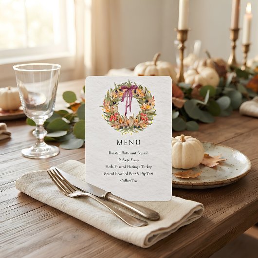 Thanksgiving Dinner Party Menukaart Sjabloon