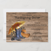 Thanksgiving Dinner Party Oranje Rustic Vintage Kaart (Achterkant)
